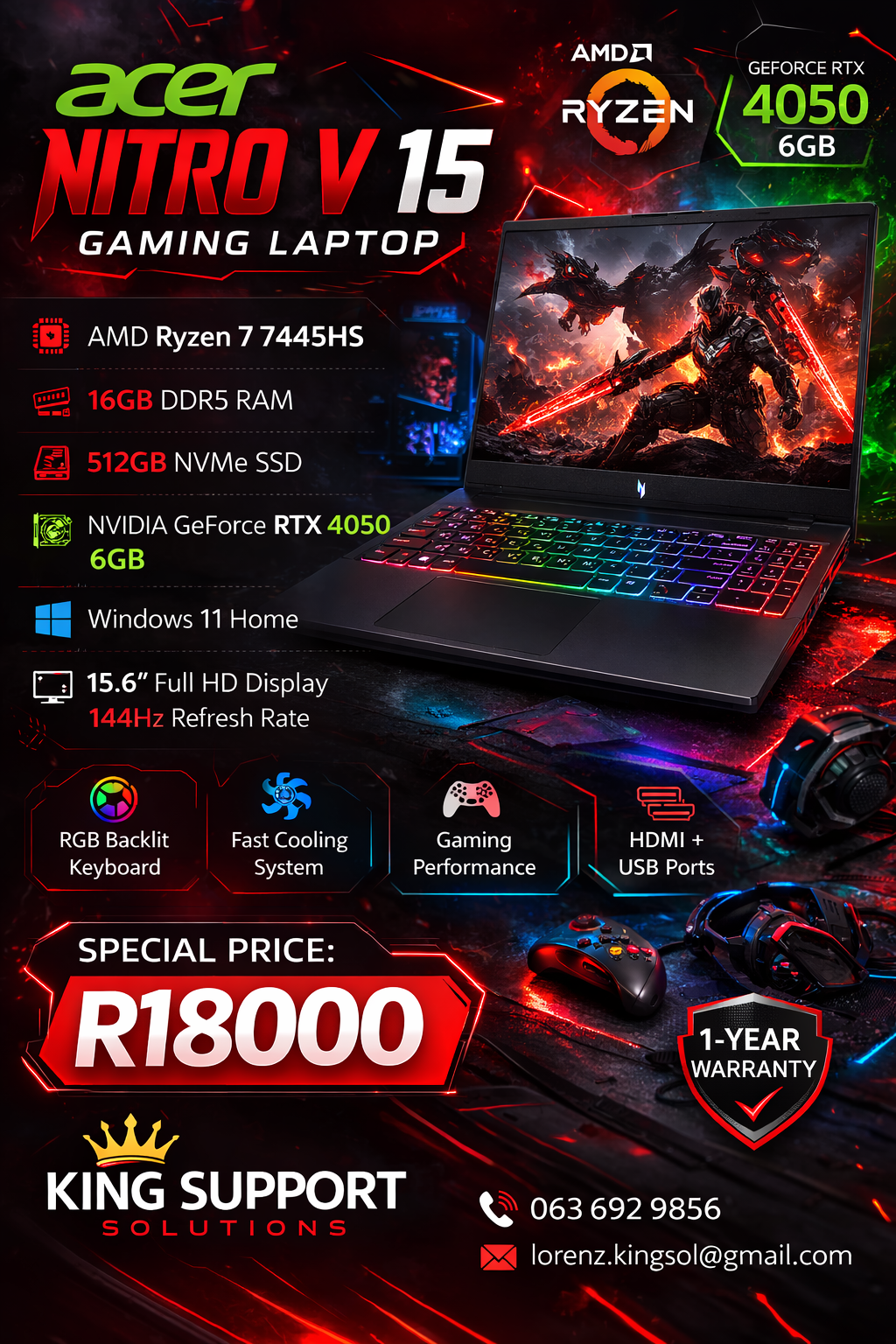 Acer NITRO V 15 Gaming Laptop