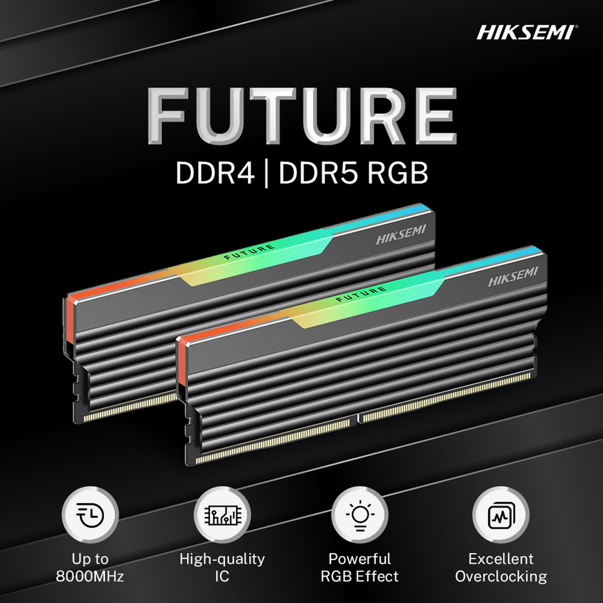 HIKSEMI Future RGB 16GB 3600MHz DDR4 UDIMM Gaming Memory – Black