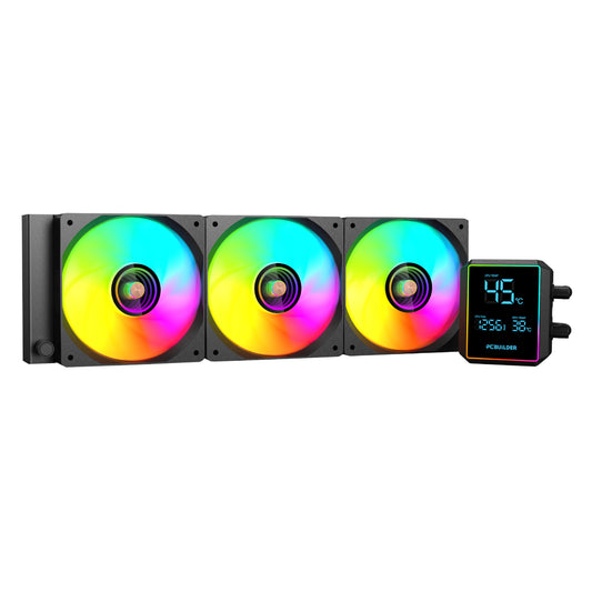 PCBuilder BLIZZARD FREEZE 360mm AIO ARGB Liquid CPU Cooler – Black