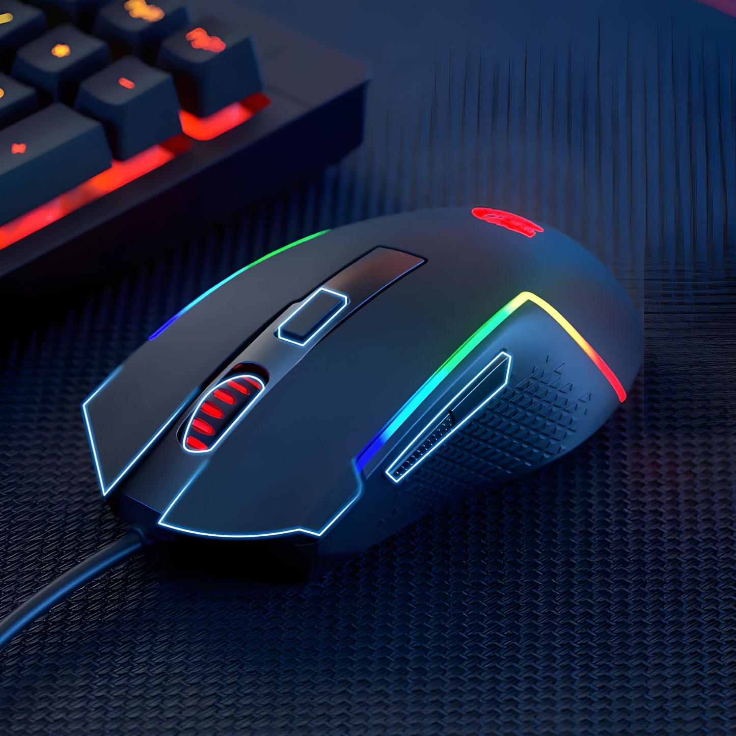 Redragon M616 TRIDENT 10000DPI RGB Gaming Mouse – Black